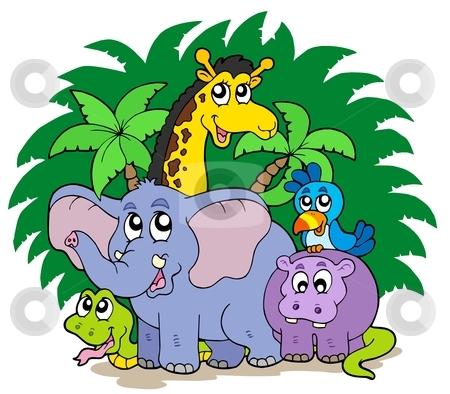 Group Of African Animals Stock Vector Clipart Group Of African