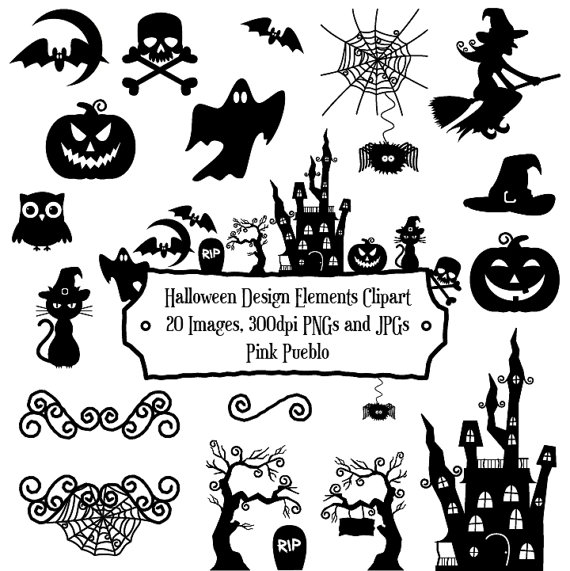 Halloween Silhouette Clipart Clip Art With Frame Haunted House 20