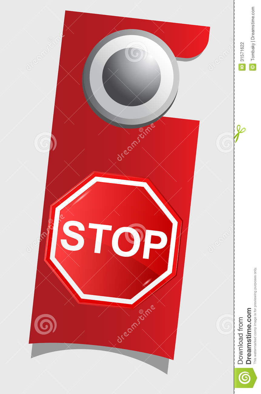 Handle Door With Stop Sign Stock Photography   Image  31571622