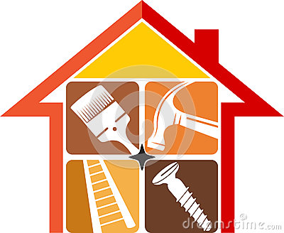 Illustration Art Of A Home Repair Logo With Isolated Background