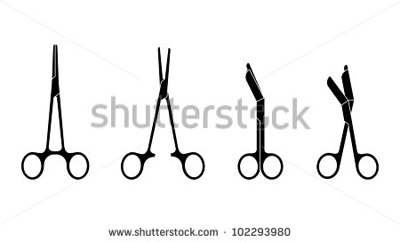 Illustration Of Various Professional Medical Scissors   Stock Vector
