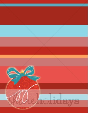 Joy Ornament On Striped Wrapping Paper   Christmas Backgrounds