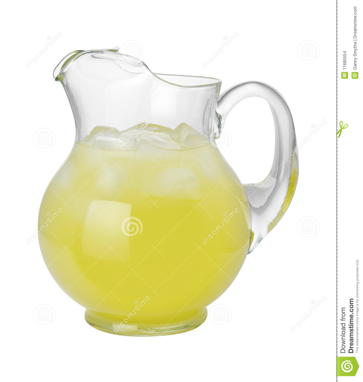 Lemonade Pitcher With A Clipping Path Isolated On White Isolation Is    