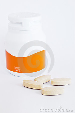 More Similar Stock Images Of   Vitamin C Bottle And Medicine Tablets  