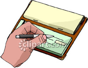 Person Writing A Check Royalty Free Clipart Picture