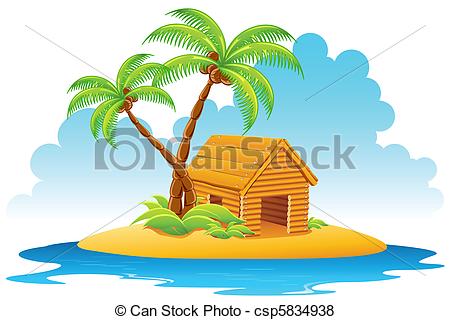 Pics Photos   Clipart Of A Hut On An Island 3 Royalty Free Vector