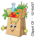 Royalty Free  Rf  Grocery Bag Clipart Illustrations Vector Graphics