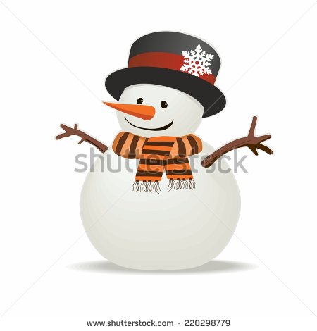 Snowman With Hat And Striped