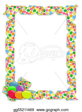 Stock Illustration   Easter Border Ribbons And Candy  Clipart