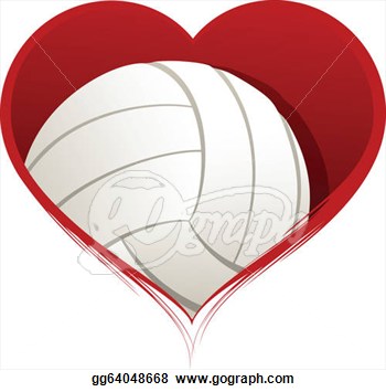 Stock Illustration   Vector Illustration Of A Heart With A Volleyball