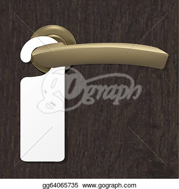 Stock Illustrations   Do Not Disturb Sign With Copper Door Handle With