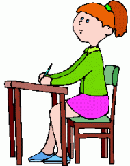 Student Sitting At Desk Clip Art