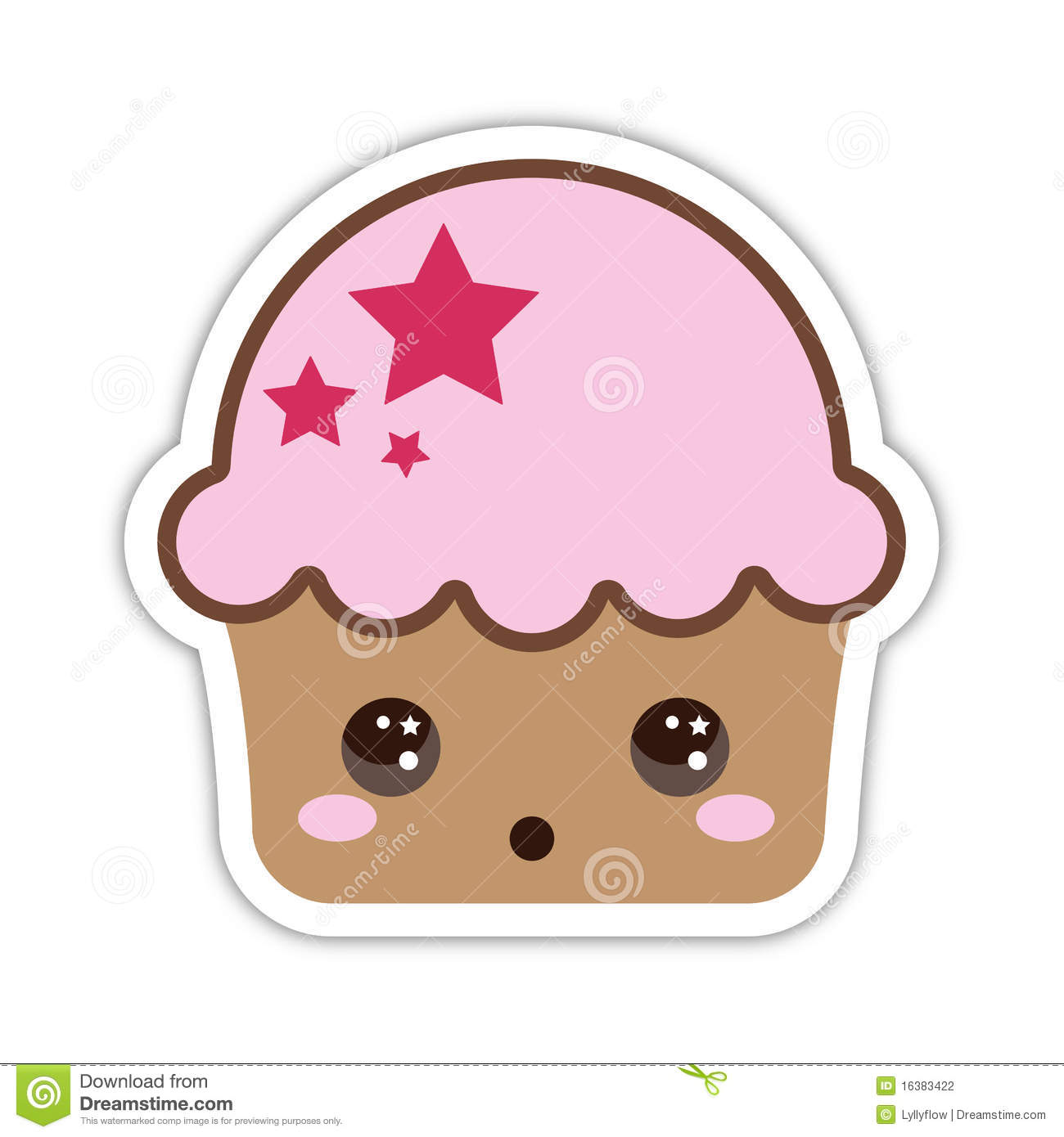 Surprised Cute Cupcake Stock Photography   Image  16383422