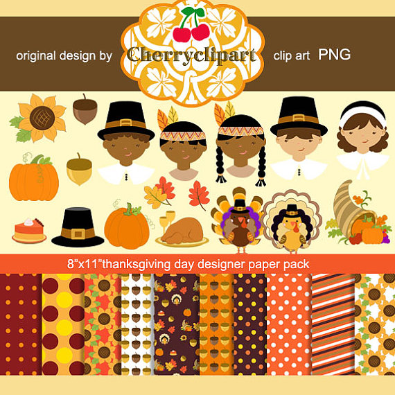 Thanksgiving Day Clipart  Digital Clip Art  Personal And Commercial