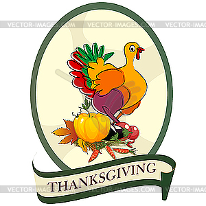 Thanksgiving Day Sticker   Vector Clipart   Vector Image