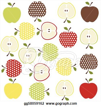 Vector Clipart   Fruits Apples Background  Vector Illustration