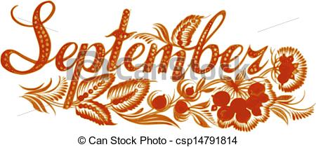 Vector   September The Name Of The Month   Stock Illustration Royalty