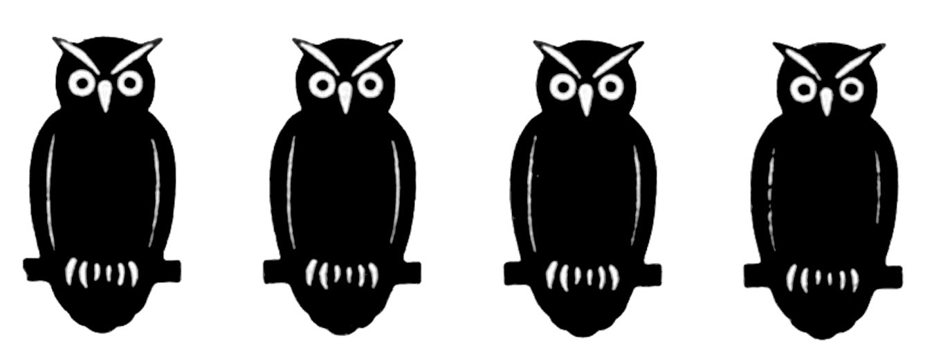 Vintage Halloween Clip Art   Owl Silhouette Border   The Graphics