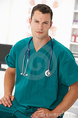 Young Male Doctor In Consulting Room Royalty Free Stock Image   Image    