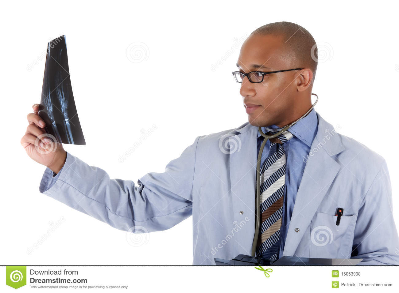 Young Successful African American Man Doctor Xray Royalty Free Stock