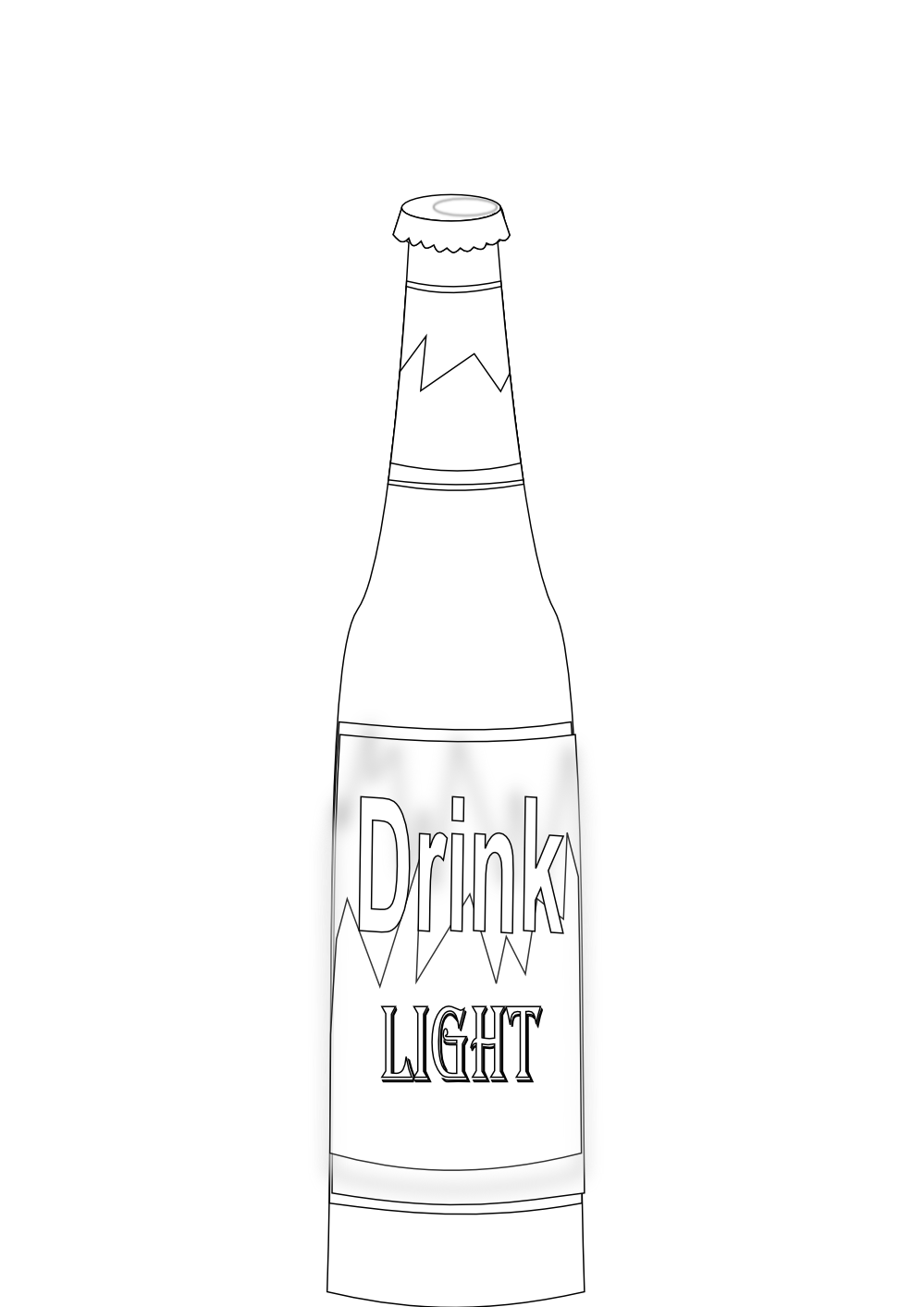 Beer Bottle Black White Line Art Coloring Book Colouring September