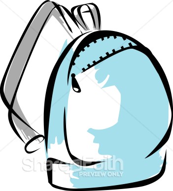 Blue Backpack Clipart