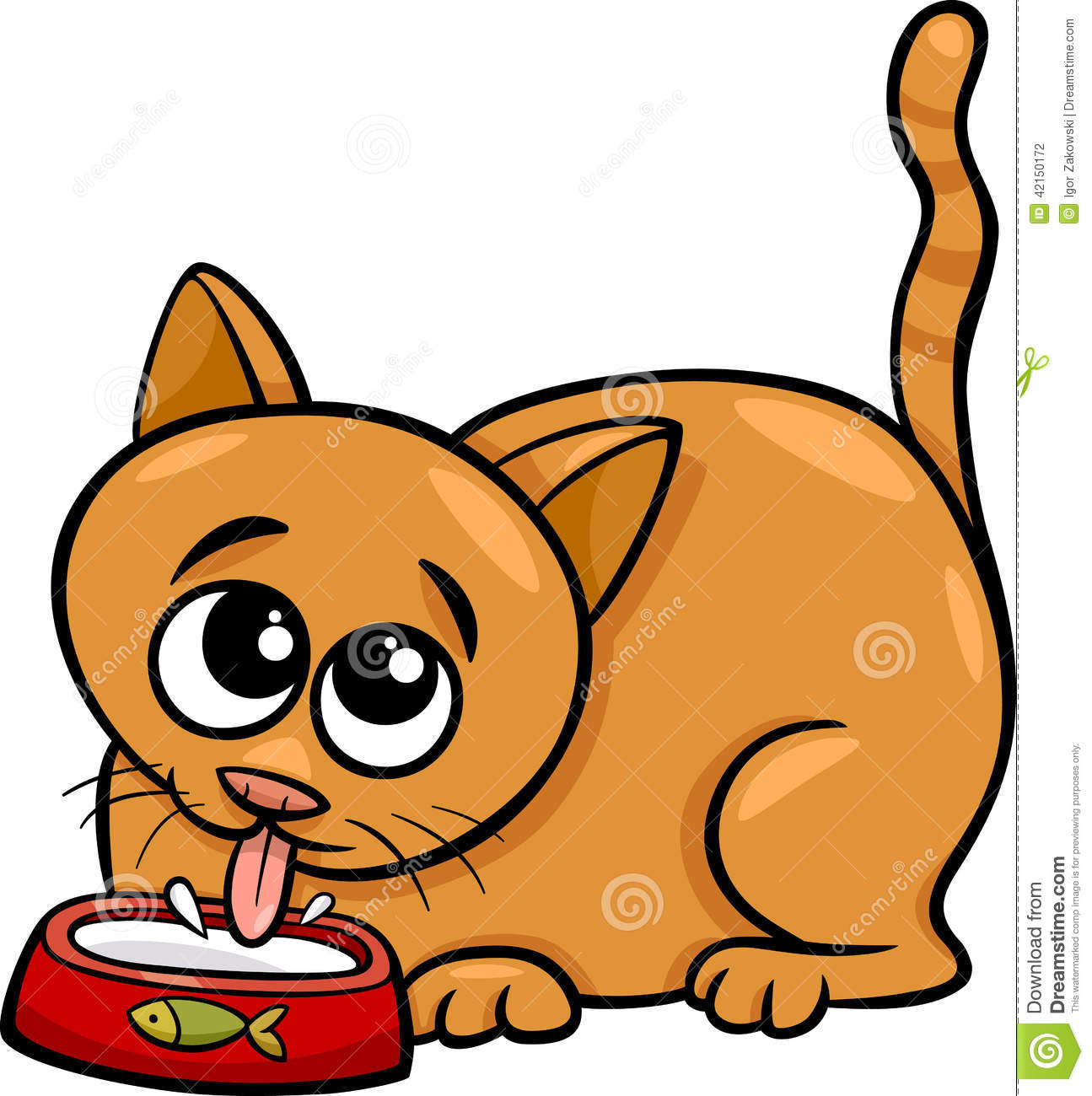 Cat Drinking Milk Cartoon Illustration Stock Vector   Image  42150172