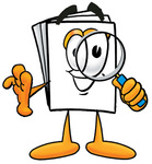 Clip Art Graphic Of A White Copy And Print Paper Cartoon Character