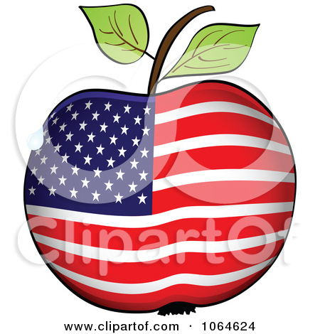 Clipart American Flag Apple   Royalty Free Vector Illustration By