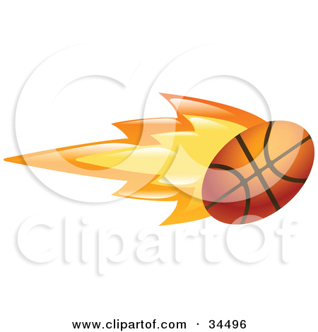 Clipart Fast Flaming Basketball Mascot Royalty Free Vector Picture