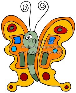 Clipart Illustration  Colorful Butterfly