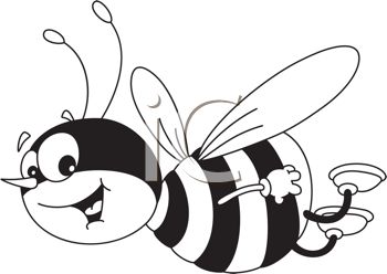 Flying Bee Clip Art Black And White