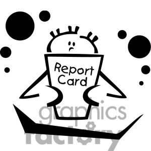 Free Black And White Outline Of A Little Boy Reading His Report Card