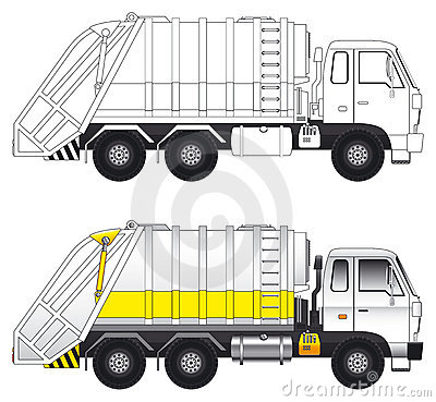 Garbage Truck Outline Clip Art Garbage Truck Vector Illustration