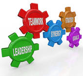 Gears   Leadership Teamwork Synergy Strategy Goals   Clipart Graphic