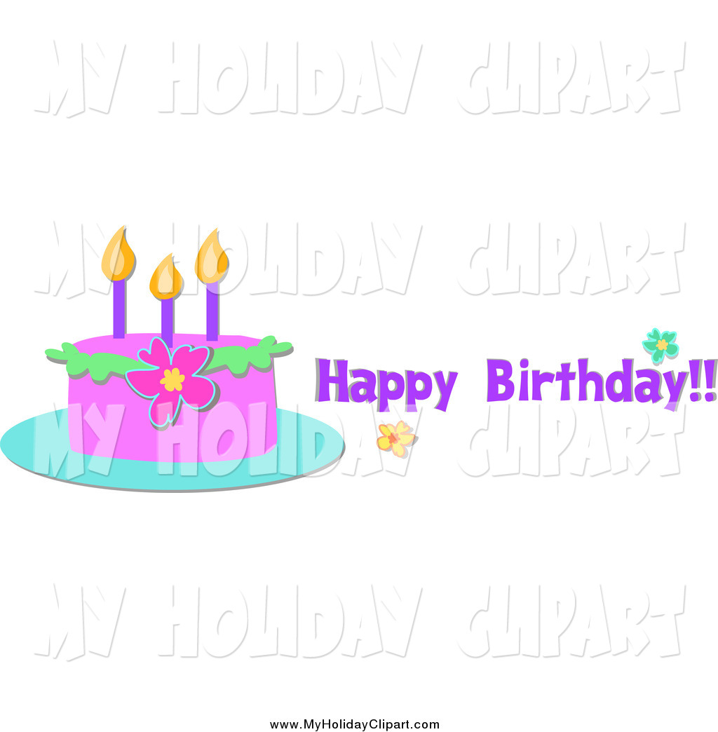 Larger Preview  Clip Art Of Happy Birthday Text With A Cake By Bpearth