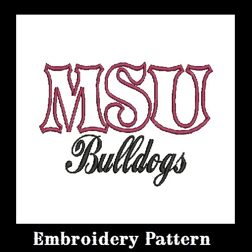 Msu Bulldogs Mississippi State Machine Embroidery Pattern Design    