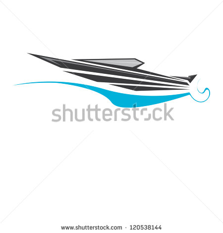 Speed Boat Clipart Black And White Vector Stylized Black Yacht