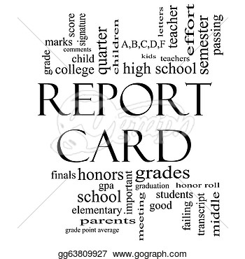 Stock Illustration   Report Card Word Cloud Concept In Black And White