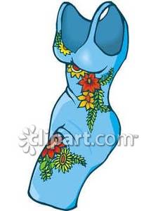Tight Fitting Summer Dress   Royalty Free Clipart Picture