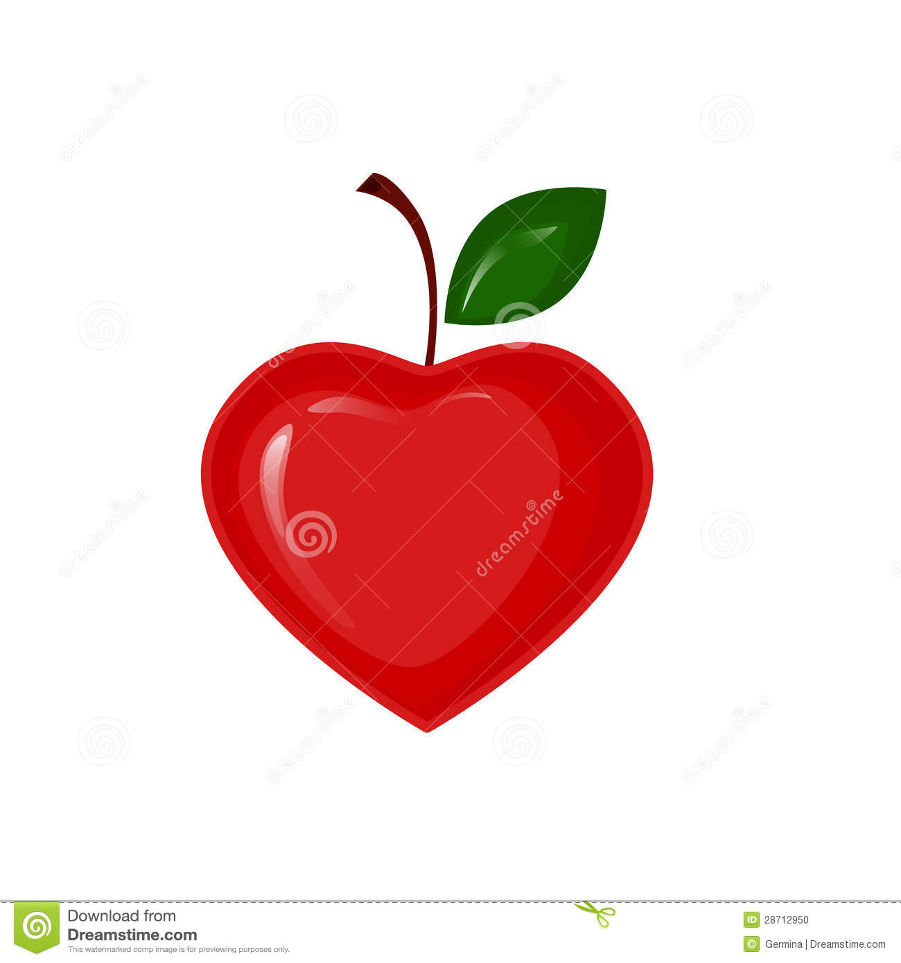 Vector Apple In The Shape Of Heart Stock Photo   Image  28712950