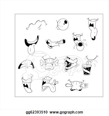 Vector Illustration   Cartoon Mouth Vector Expressions  Stock Clip Art