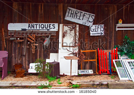 View Of Antiques Thrift Store With Various Items Displayed