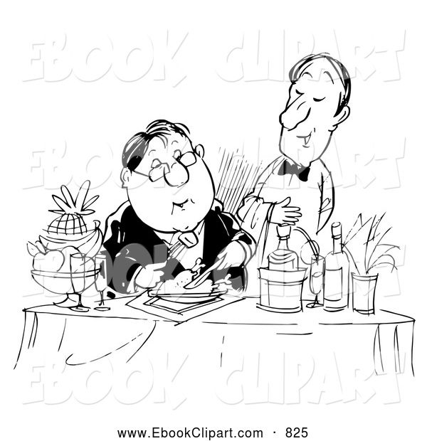     Art Of A Coloring Page Of A Man Fine Dining By Alex Bannykh    825