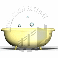 Bubbles Emanating From Bathtub Animated Clipart
