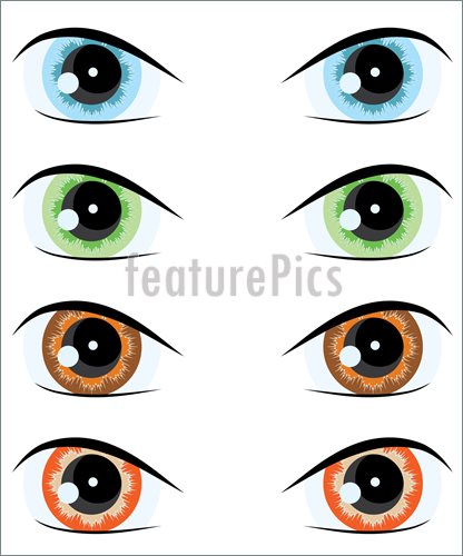 Cartoon Eyes Of Different Colors  Vector Set For The Design
