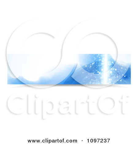 Clipart Blue Water Splash Banner 3   Royalty Free Vector Illustration