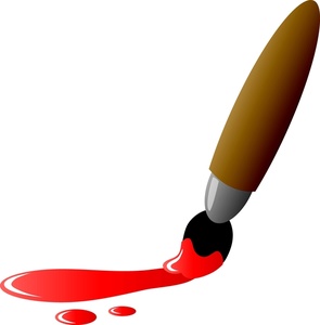 Clipart Illustration Of A Paintbrush With Red Paint Clipart