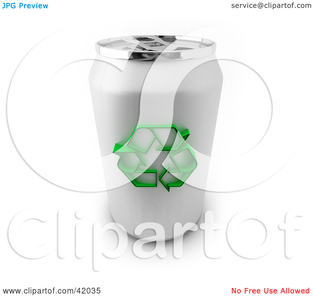 Clipart Illustration Of An Aluminum Can With Green Arrows By
