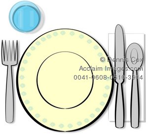 Clipart Illustration  Table Place Setting